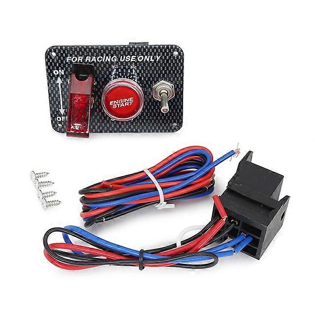 12V LED Toggle Ignition Switch Panel Engine Start Push Button Set Universal for 12V Power Speediness & Racing Car