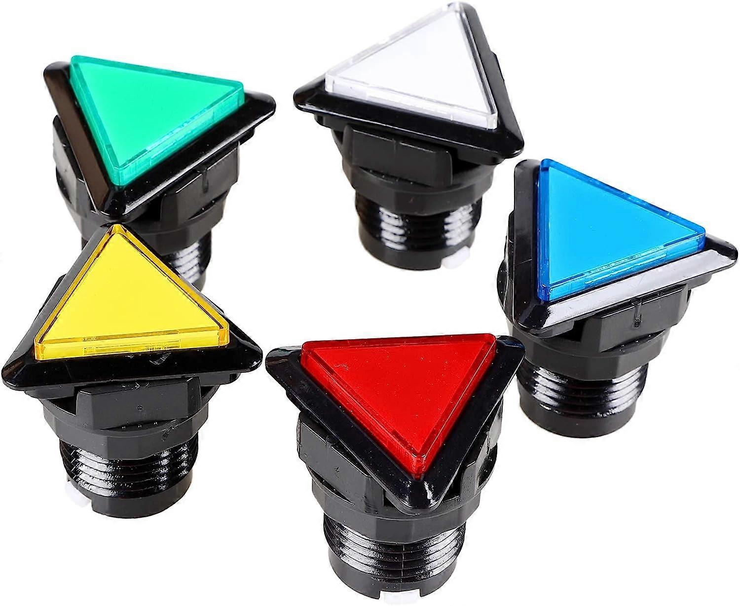5 Arcade Buttons Triangular LED Lighted Pushbutton Switches for Arcade Slot Machine Games