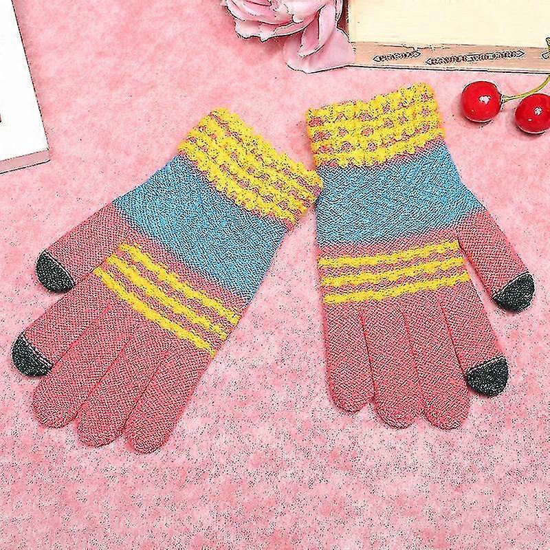Winter Gloves, Warm Children's Gloves, Striped Gloves