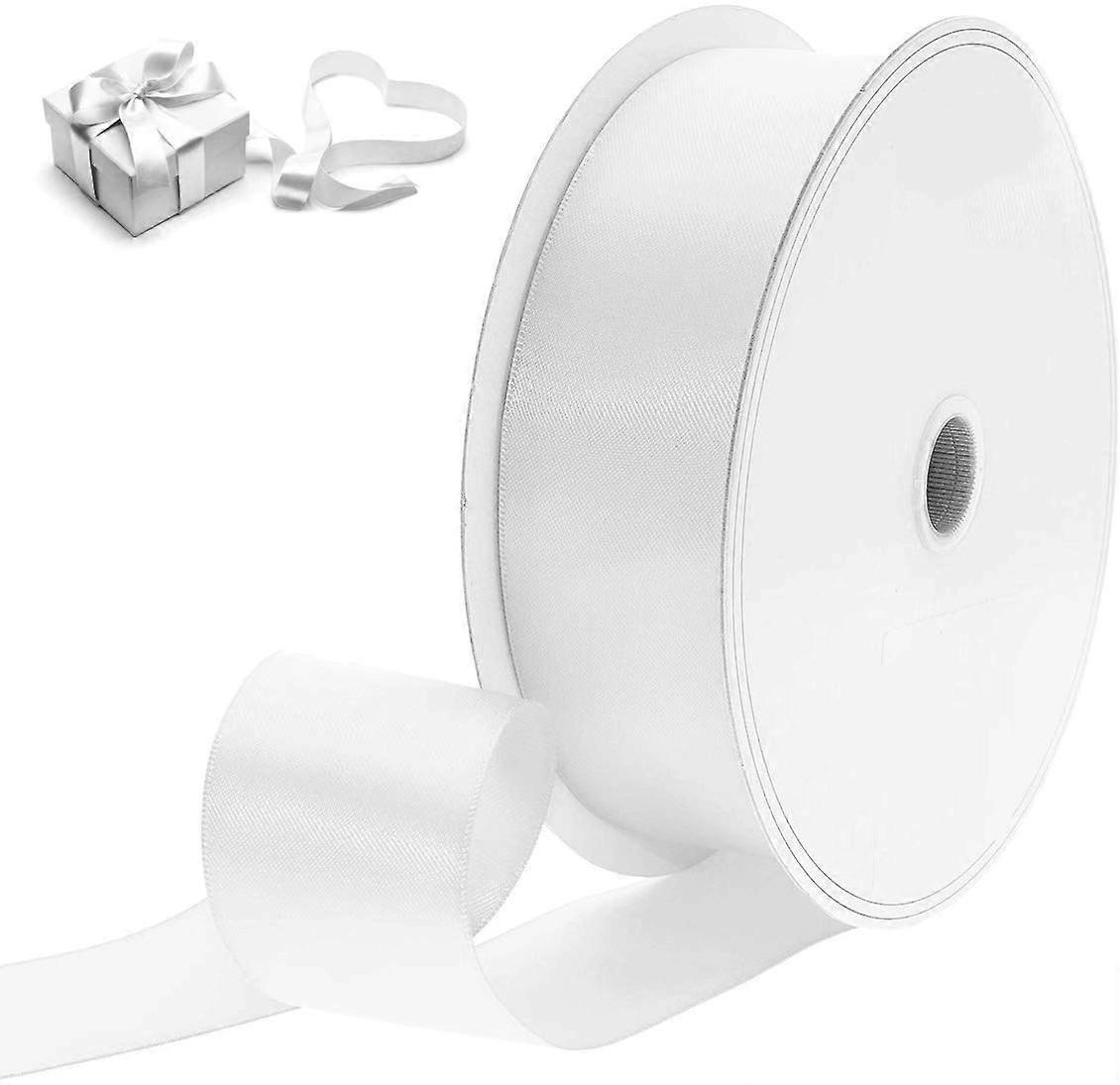 Double Sided Satin Ribbon for Gift Wrapping and DIY White