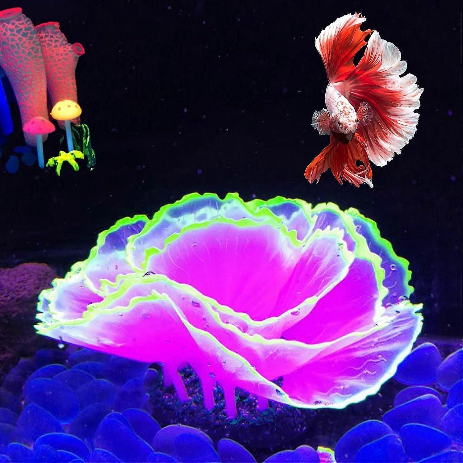 Decorative Resin Coral for Aquarium - Glowing Effect - Purple