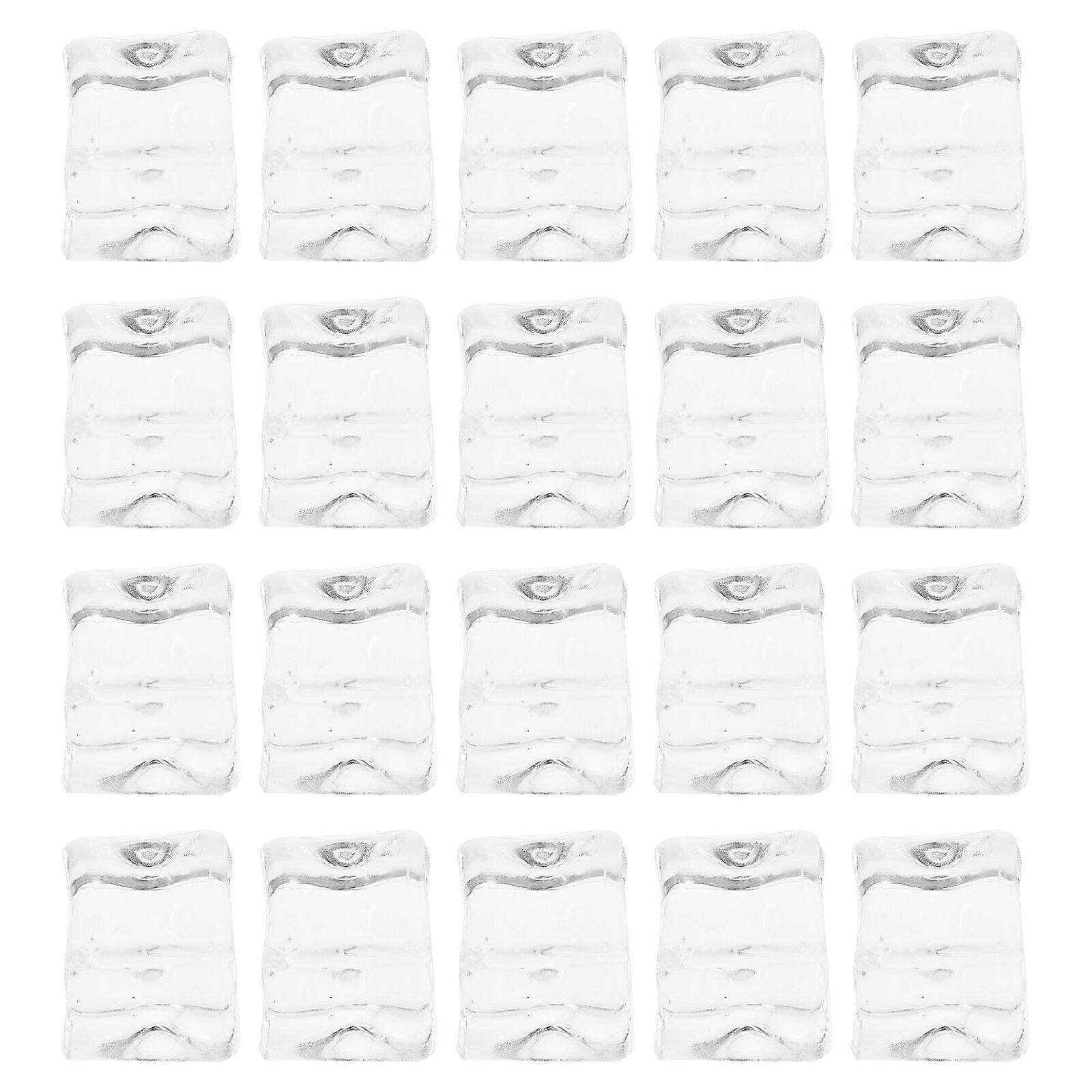 50pcs Reusable Ice Cubes Props Washable Non-Melting Fake Ice Cubes for Cocktails