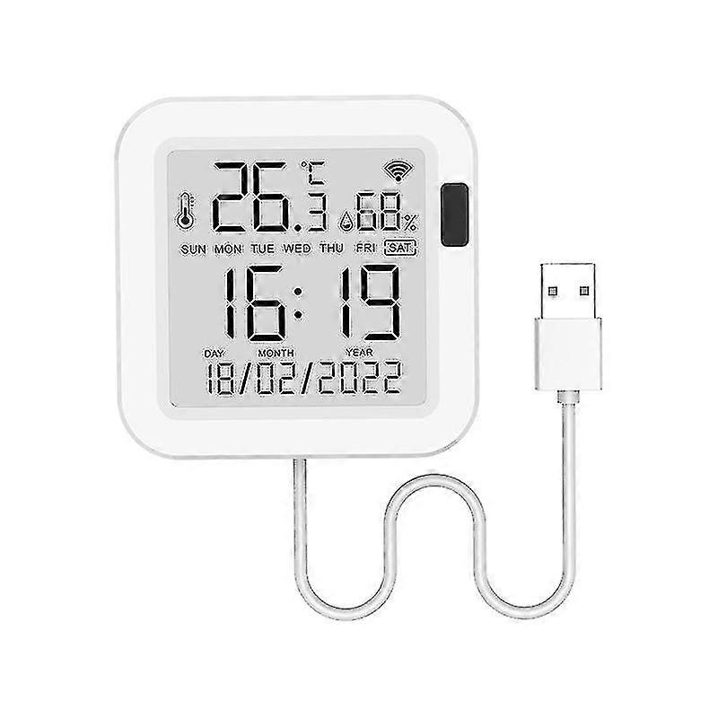 Tuya Wifi Temperature And Humidity Sensor Usb With Lcd Screen
