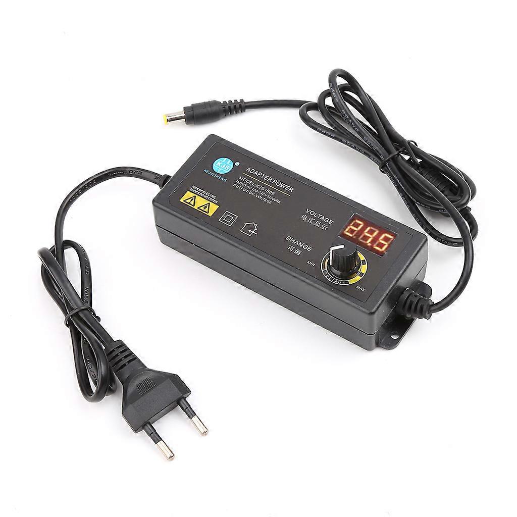Adjustable Power Adapter With Voltage Digital Display Screen 3V-12V 5A EU Plug