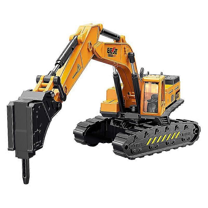 Simulation Engineering Excavator Vehicle Children's Toy Drilling Machine Model Boy Car Model- MXBC