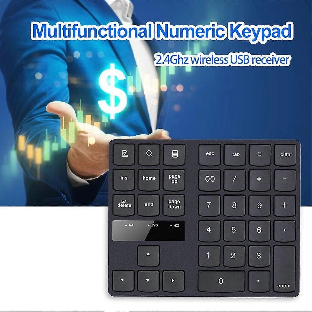 35 Keys Wireless Digital Keyboard 2.4GHz Numeric Keypad for Accounting Teller Professional Ultra-slim Wireless Keyboard