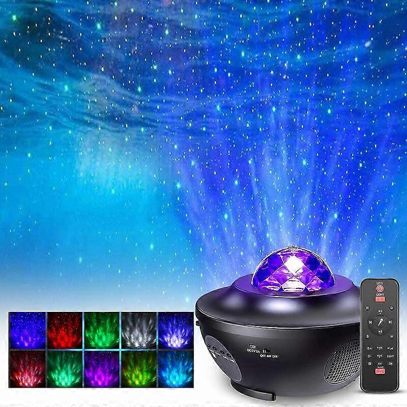 LED Star Projector Lamp Rotating Night Light Projector with 21 Modes Remote Control Timer Speaker Bluetooth Ocean Star Ceiling Light Projector Decorat