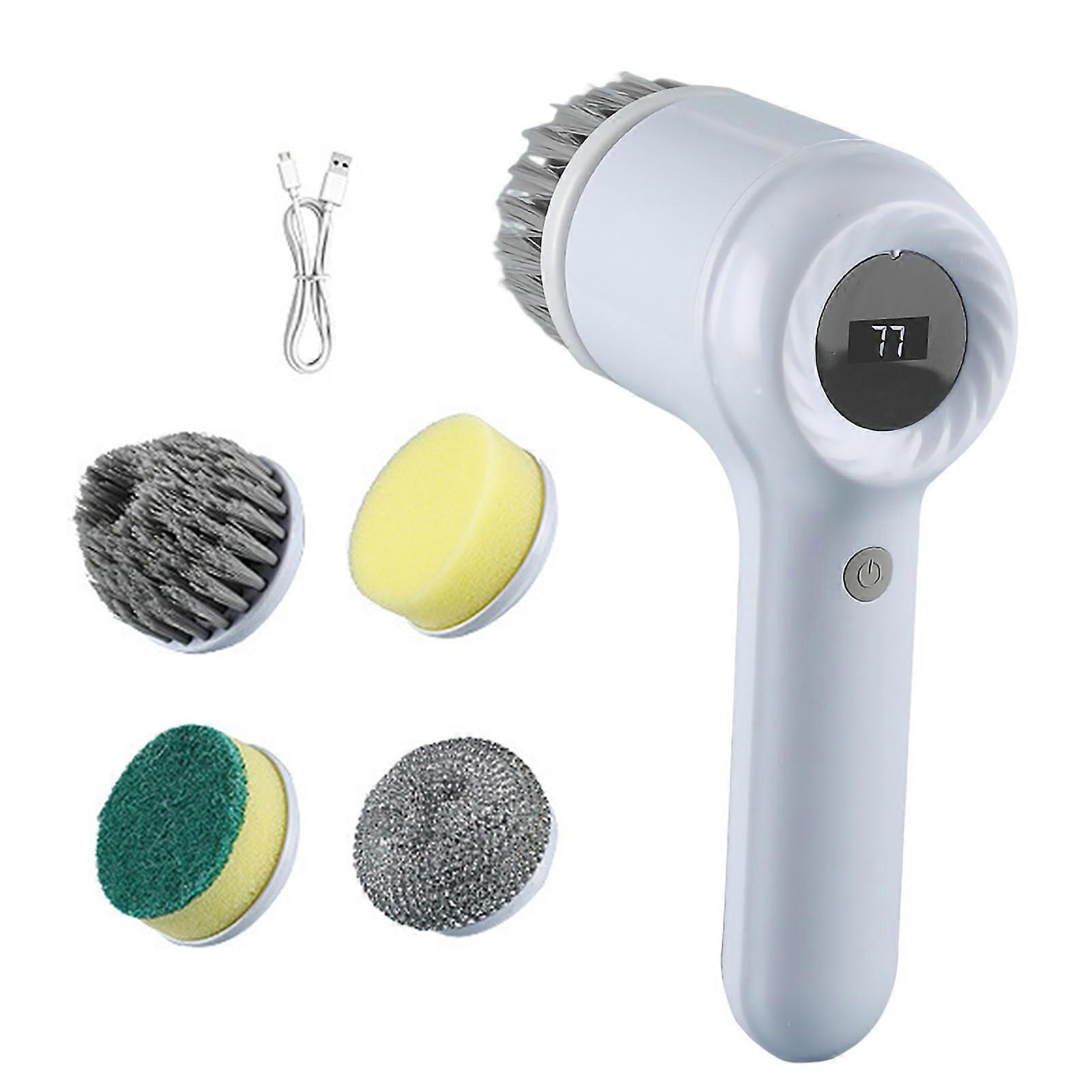 1 ensemble de brosse de nettoyage Autolaveuse électrique multifonctionnelle avec 5 têtes de brosse Brosse autolaveuse électrique pour Jikaix domestique