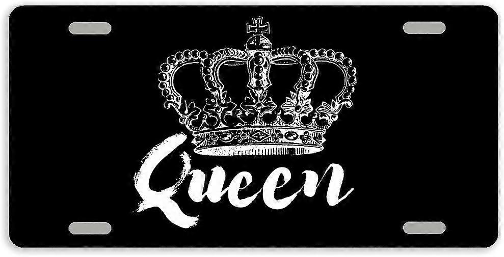 Tampa de Placa de Licença de Carro de Metal Queen Crown com 4 Furos 12 x 6 Polegadas