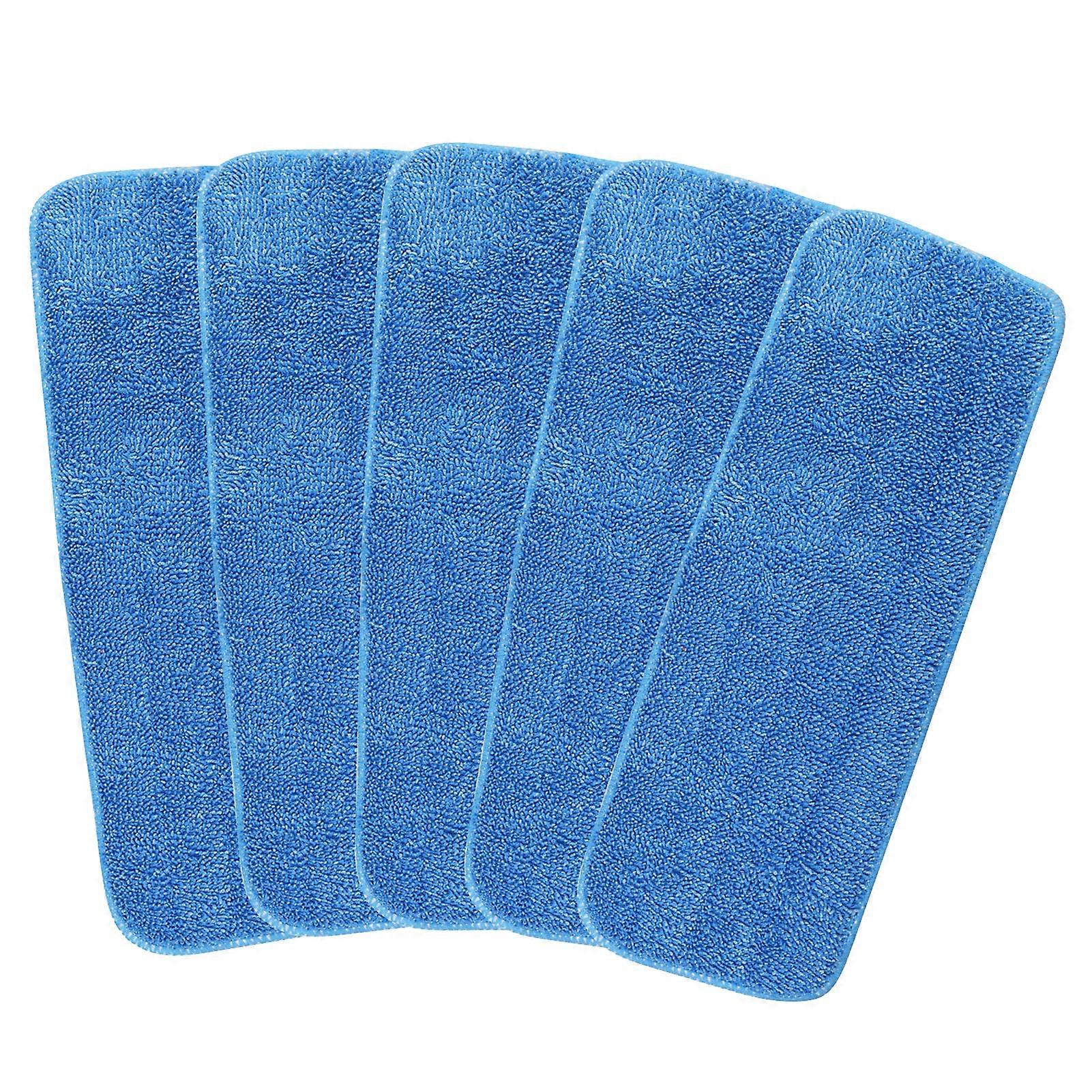 5Pcs Flat Base Washable Cleaning Mop Heads Polyester Strong Water Absorption Mop Replacement Cloth Office Supply