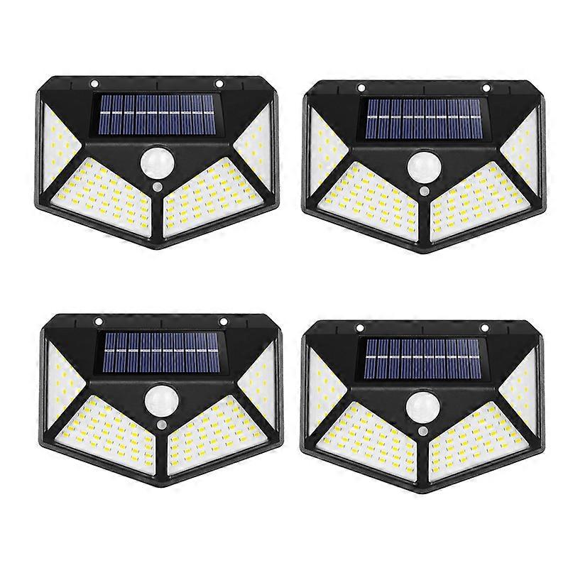 Solar Powered Security Light, Linkable Motion Sensor Wall Lights, 100 LED Security Lights Wireless Wall Lights Solar Powered, Bright (D-4-D0)