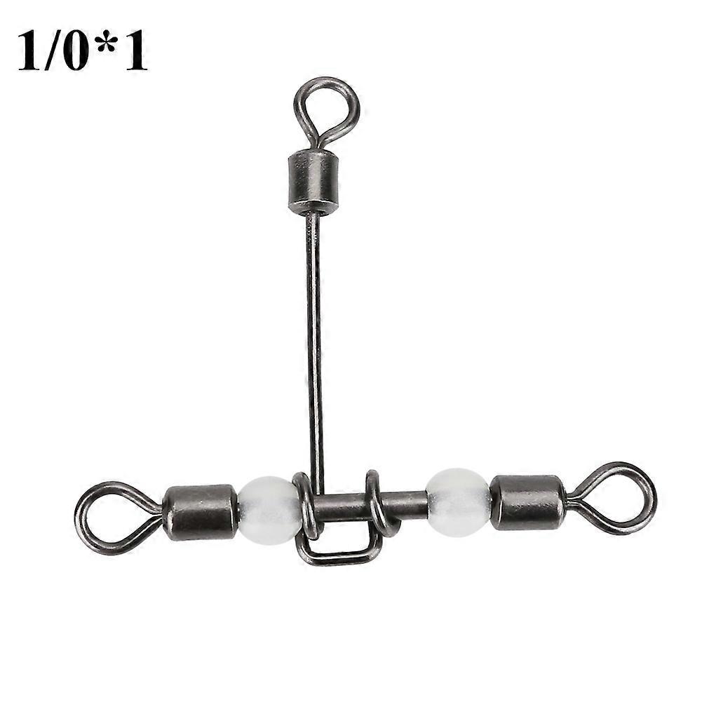 10pcs set Durable T Shape Cross line Fishing Swivels Connectors Accessories (1/0*1)