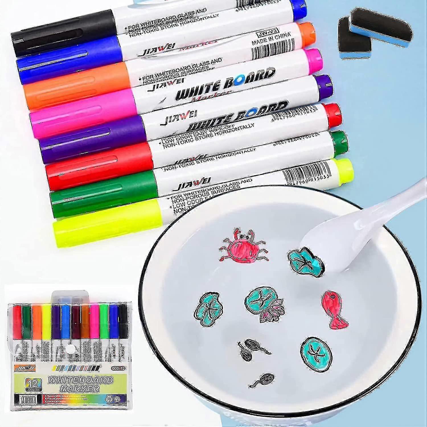 Magical Water Painting Pen, Magic Doodle Drawing Pens 4/8/12pcs Colors Doodle Water Floating Pens