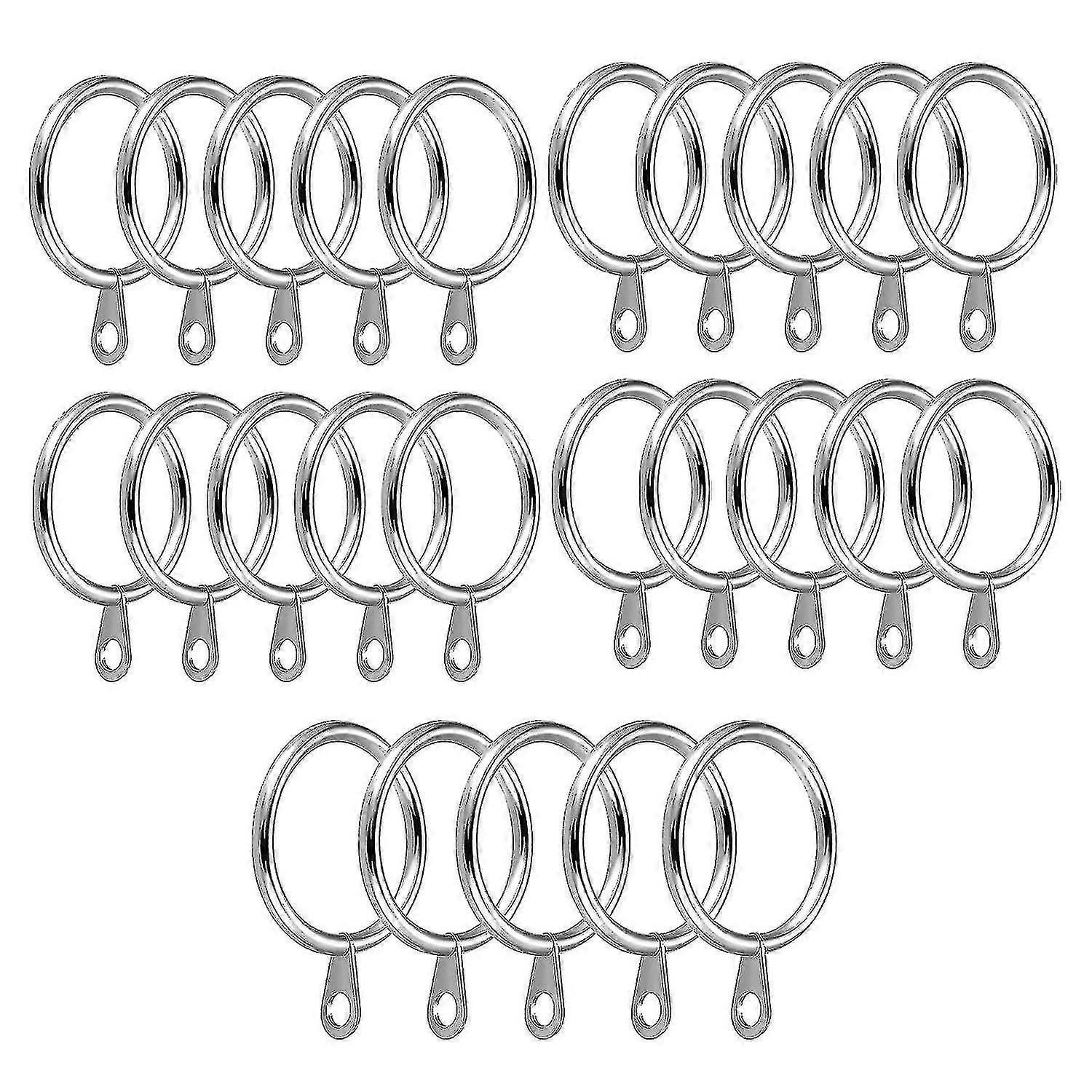 24 Pack Metal Curtain Rings, 30mm Internal Diameter Eyelets