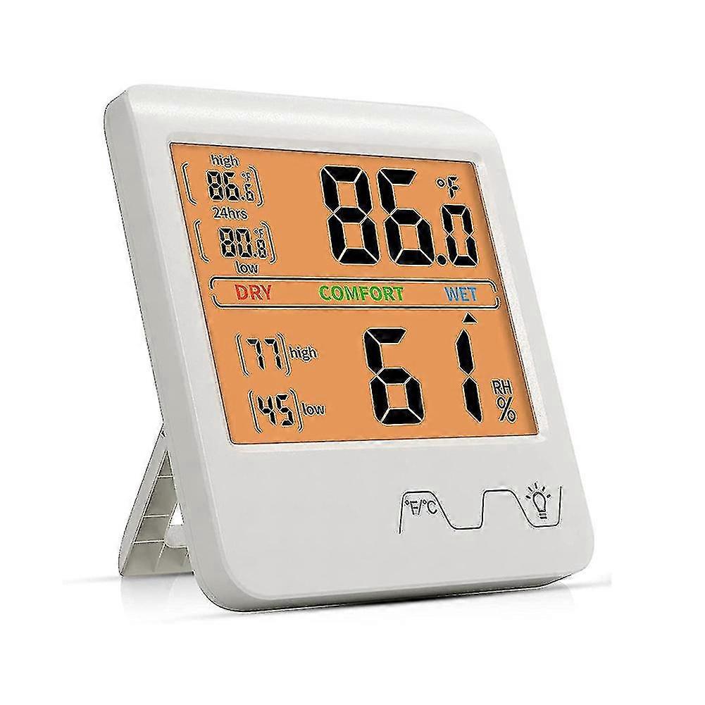 Room Thermometer With Backlit Screen, Indoor Humidity Indicator