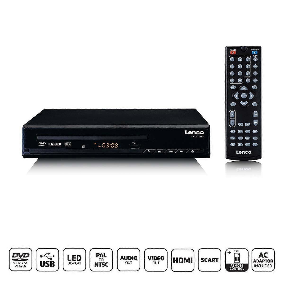 Leitor de DVD com HDMI e Telecomando Preto