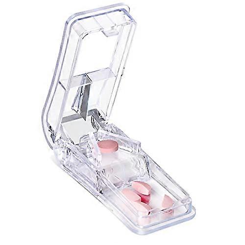 Pill Cutter, Pill Splitter with Blade and Storage Compartment for Small or Large Pills Cut in Half Quarter for Pills Tablets
