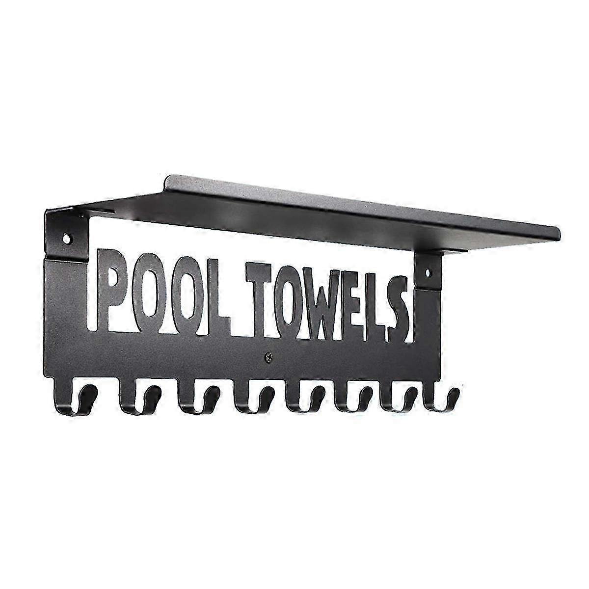 Pool Towel Racks with Shelf Outdoor Pool Decor Wall Mount Towel