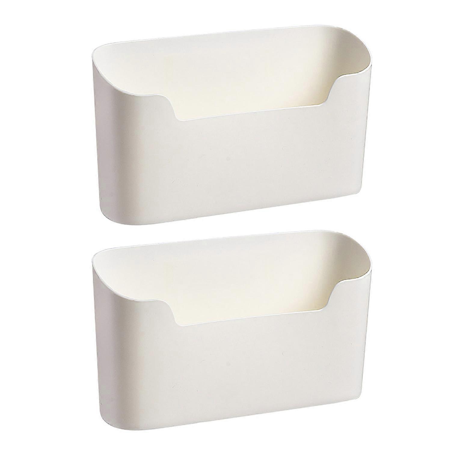 2Pcs Storage Box Wall-Mounted Kitchen Organiser Box Space-saving Storage Container for Home Bathroom