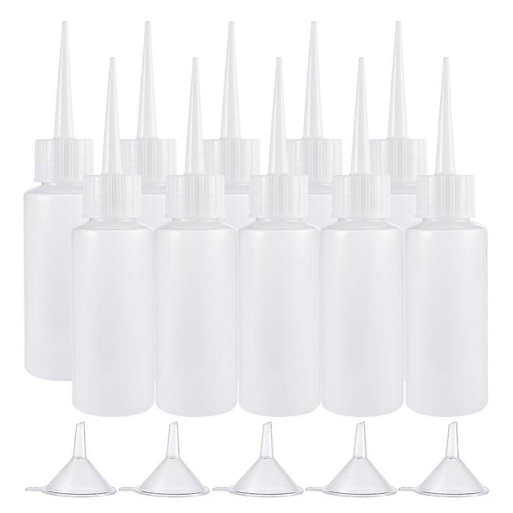 Plastic Glue Bottles Sets with Transparent Plastic Funnel Hopper White 13.6cm Capacity: 50ml 30pcs/set