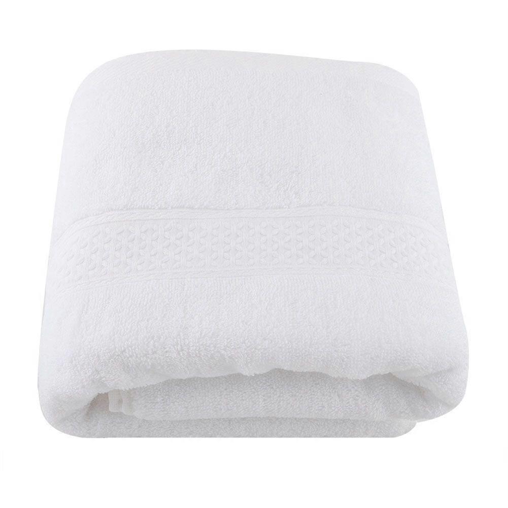100% Cotton Large Thicken Strong Absorbent Quick-drying Soft Bath Towel (White)