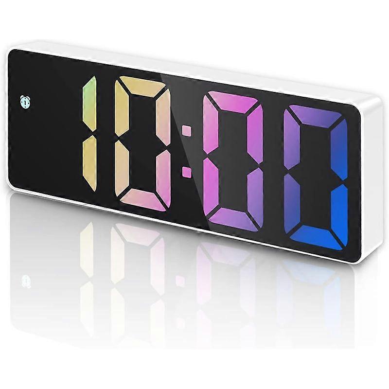 Rveil Numrique, Horloge Digital avec cran LED Affiche Temprature et Date, Horloge Numrique avec Fonction Snooze, Aliment par USB/Batterie, Commande Vo