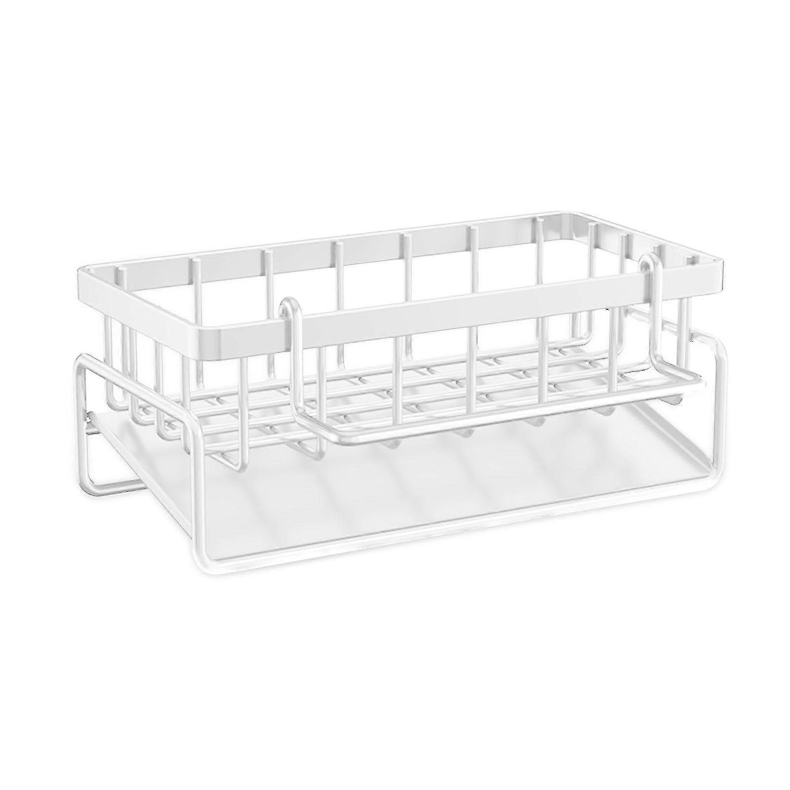Kitchen Sink Caddy Organizer with Removable Dishcloth Rack and Rustproof