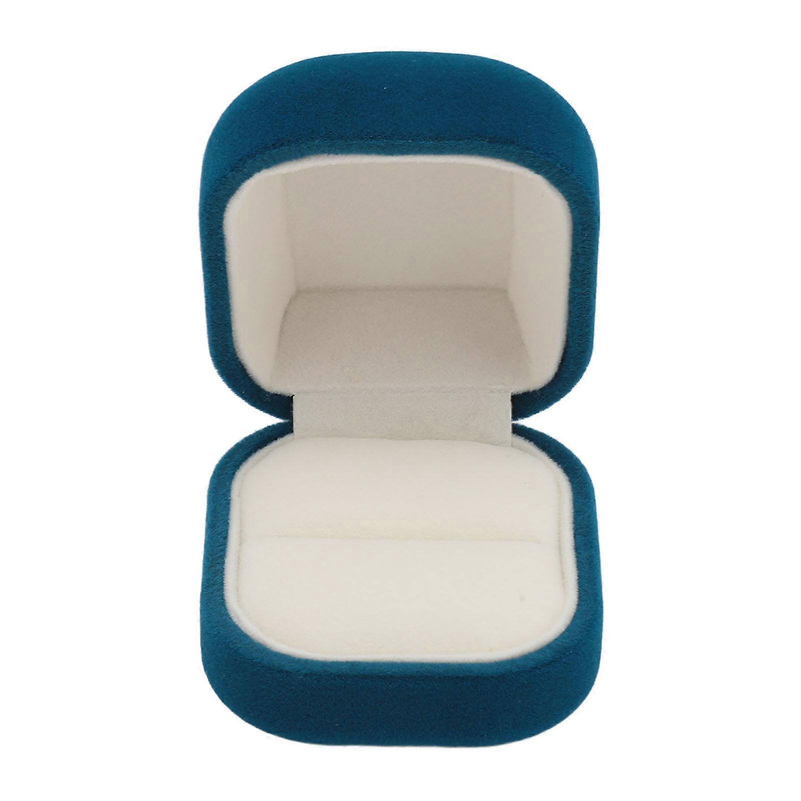 Velvet Jewelry Gift Box Soft Lining Storage Case for Proposal Blue