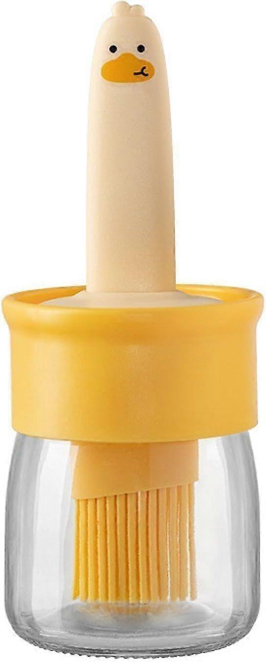 Glass Oil Dispenser with Silicone Brush, 200ml Capacity for Cooking, Baking, BBQ, and Frying Applications