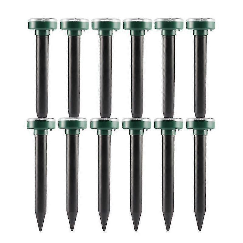 12 Packs Outdoor Solar Ultrasonic Vibration Repeller Snake Repeller Mole Electronic Snake Repeller-AV