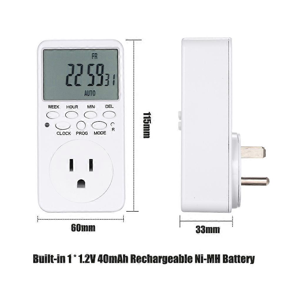 Digital Timer Switch Socket LCD Display Plug-in Programmable Time Switch Energy Saving Intelligent Electronic Timing Socket