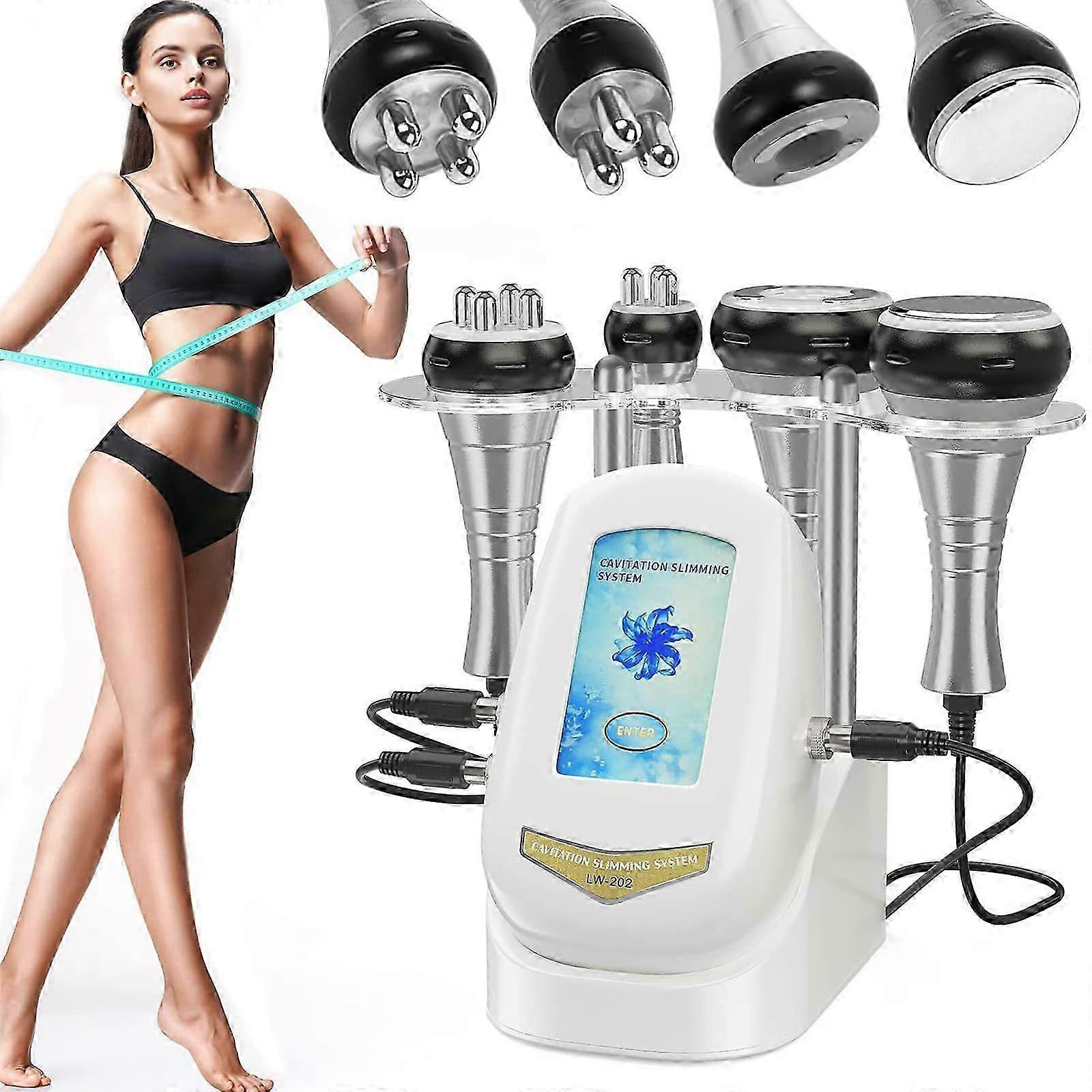 40kHz آلة التخسيس التجويف بالموجات فوق الصوتية 4 في 1 RF تشكيل الضغط السلبي تدليك التخسيس أداة الجمال