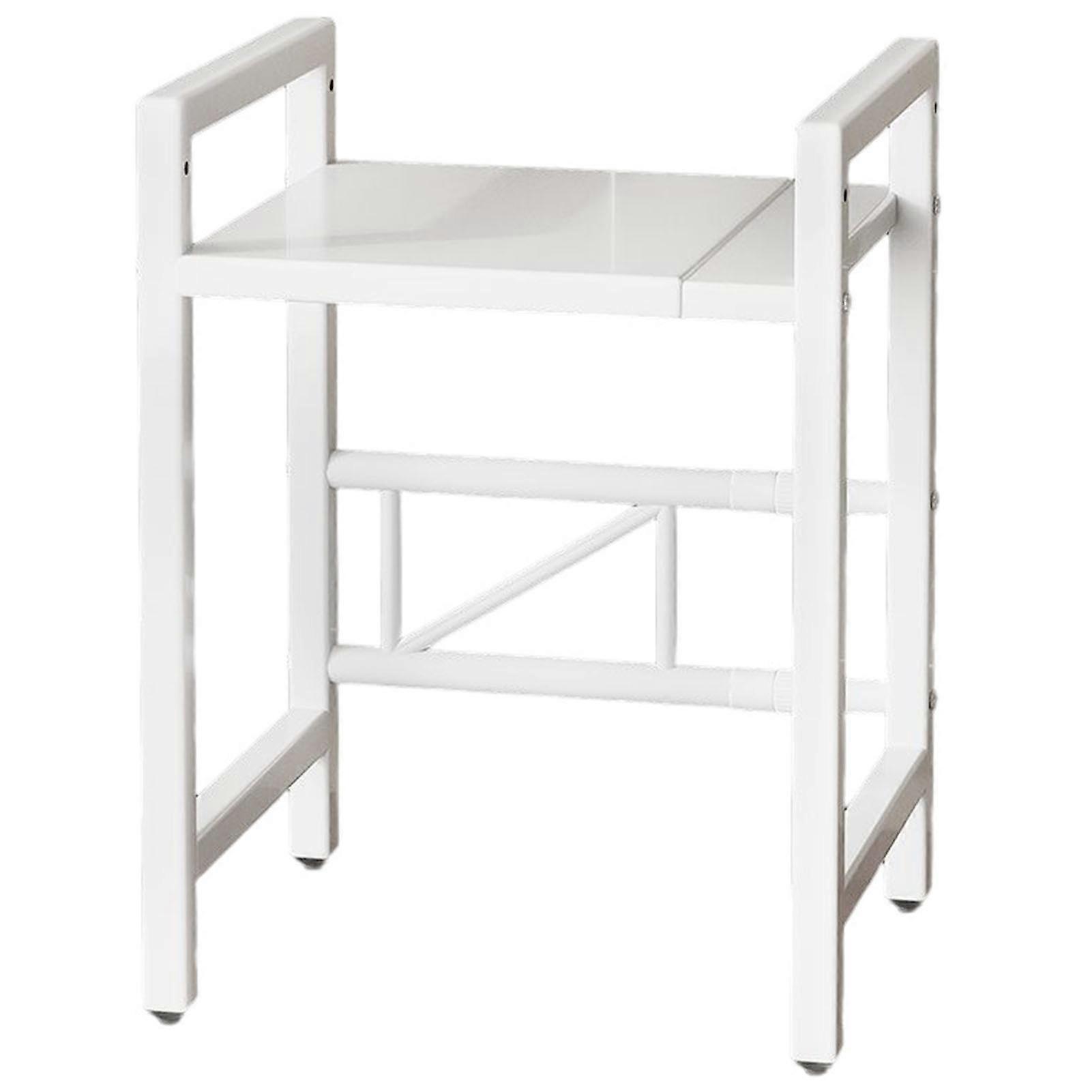 Adjustable Fryer Appliance Rack Extendable Microwave Oven Rack Height Adjustable Kitchen Countertop Organizer with 8 Hooks for Fryer Rick Cooker White