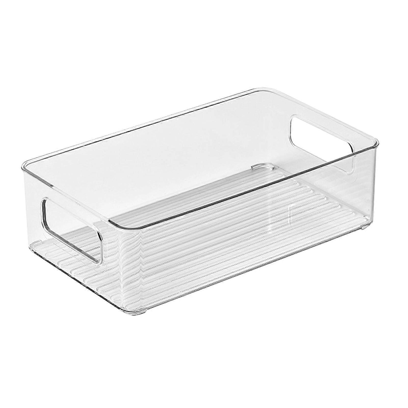 Makeup Organizer PET Clear Bottom Stripes Desktop Box Transparent