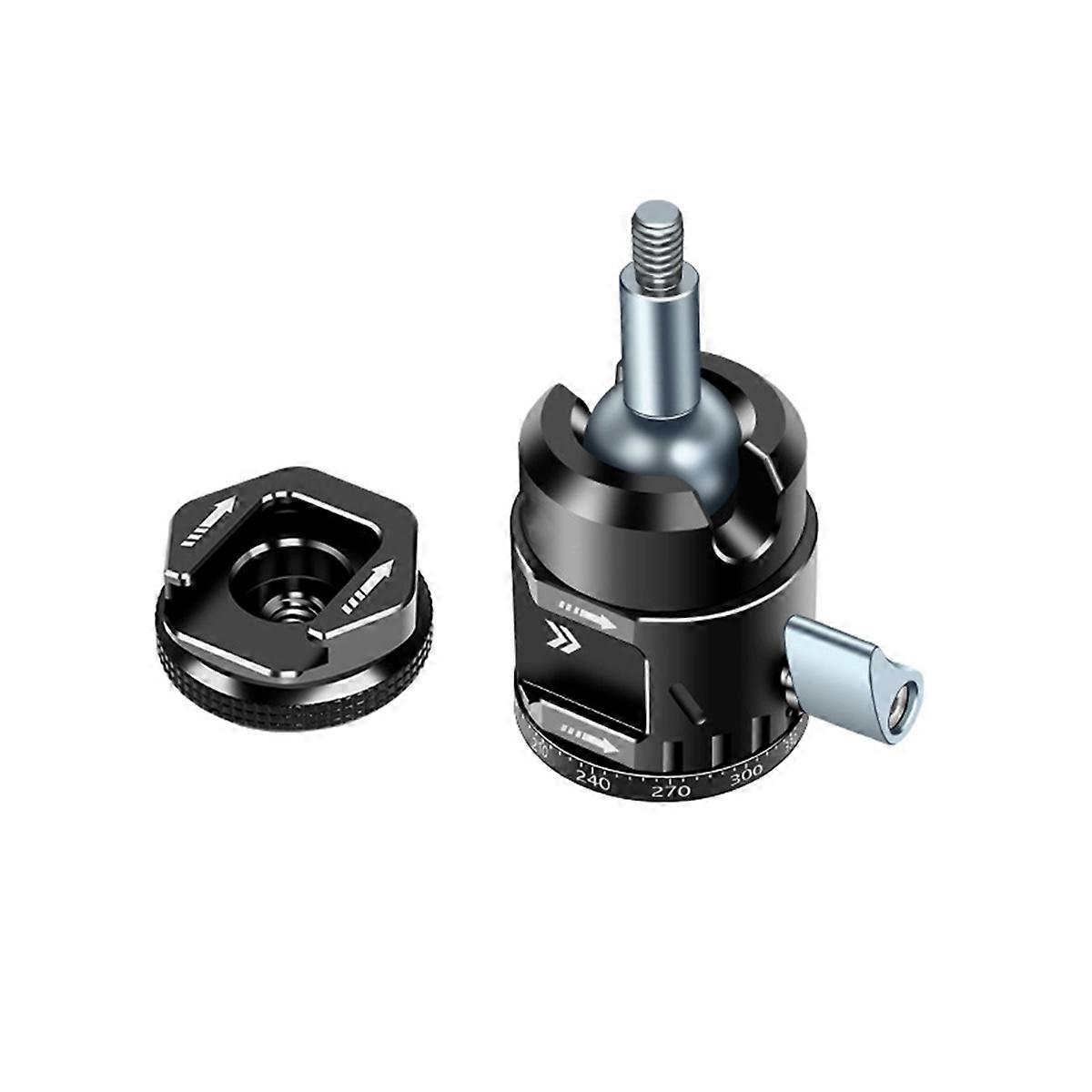 Camera Tripod Ball Quick Release 360BallHead Camera Mount W/ Cold Shoe for Tripod DSLR Camera Mic