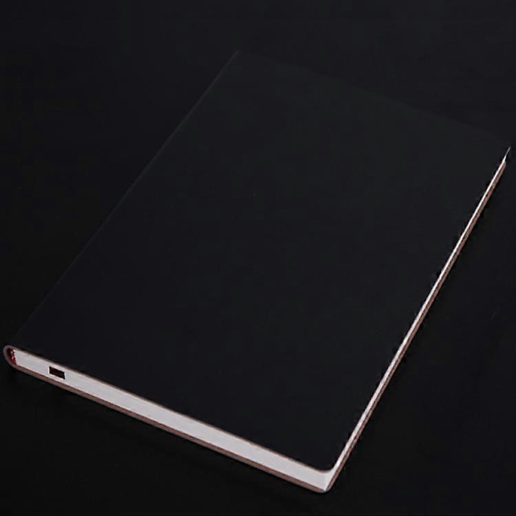 Notebook Student Notepad Diary Book Business Record Book PU Notebook, Cover color: B5 Plain Weave Black
