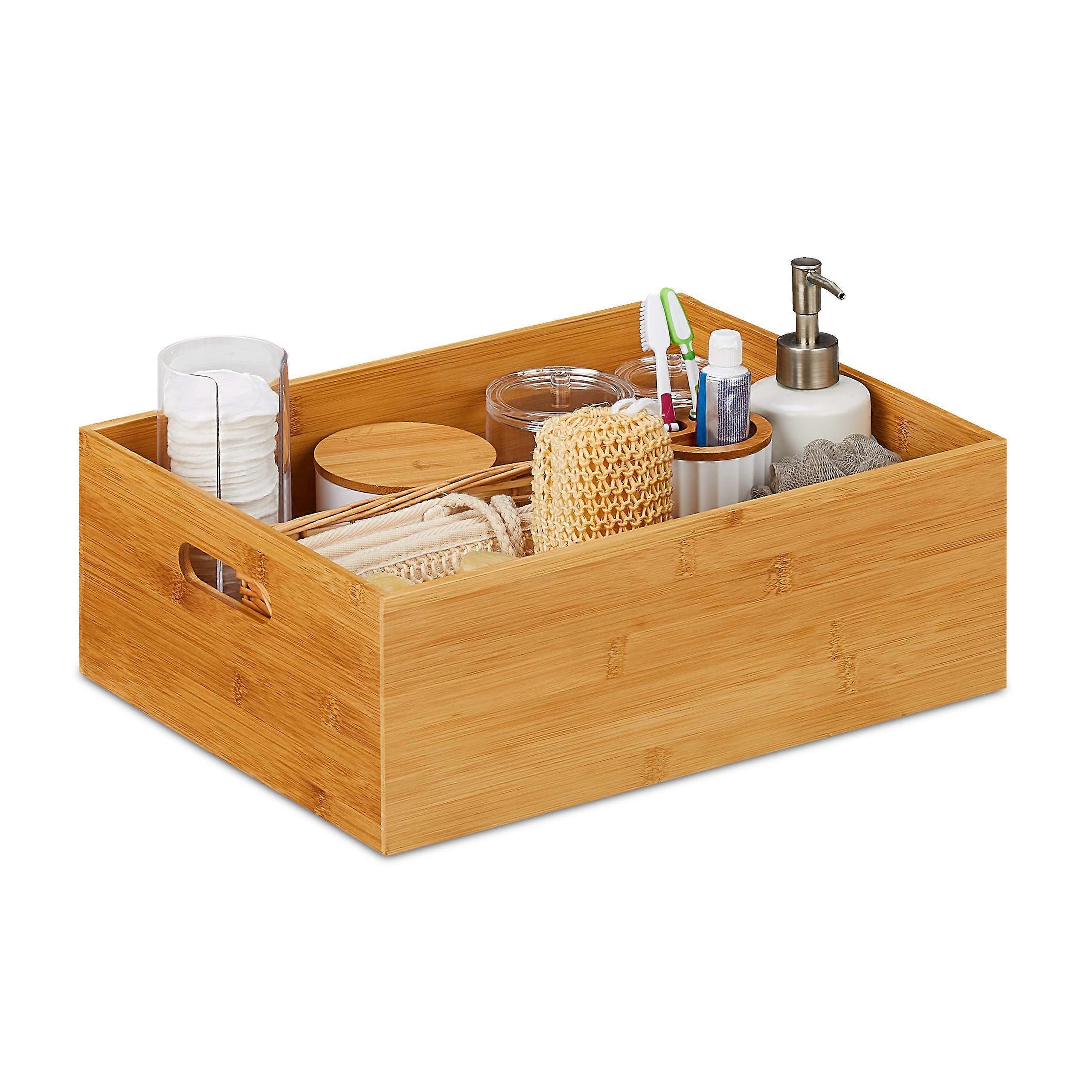 Sturdy Open Storage Box without Lid Natural for Organization 14 x 40 x 30 cm