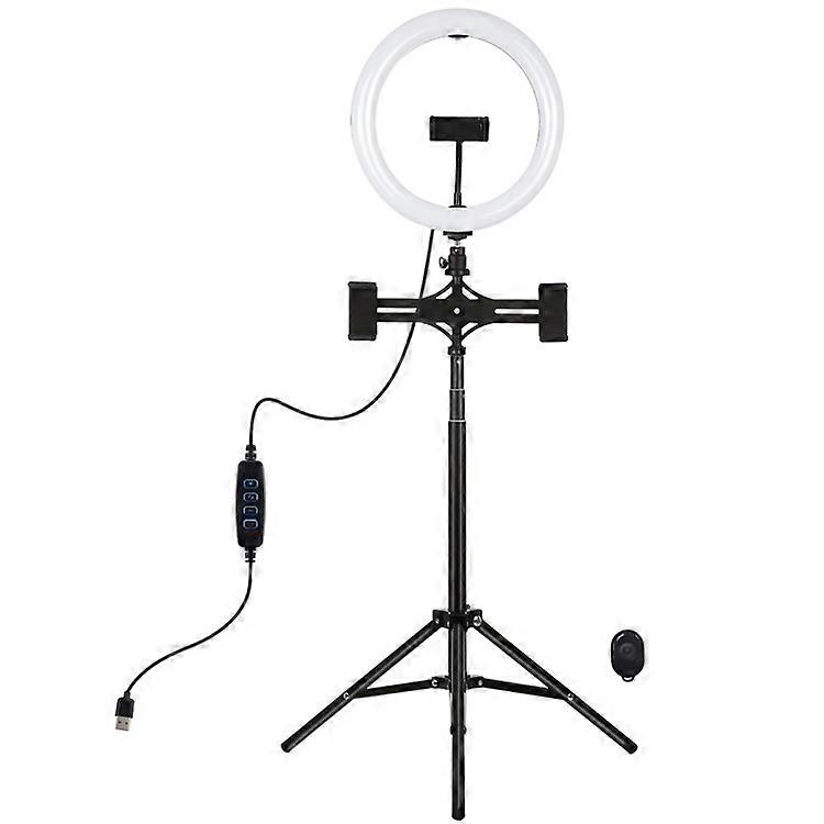 PULUZ PKT3066B 10,2 tommers LED Selfie Ring Lys Mobiltelefon Klemme Stativ Stativ For Youtube Blogger Videoopptak