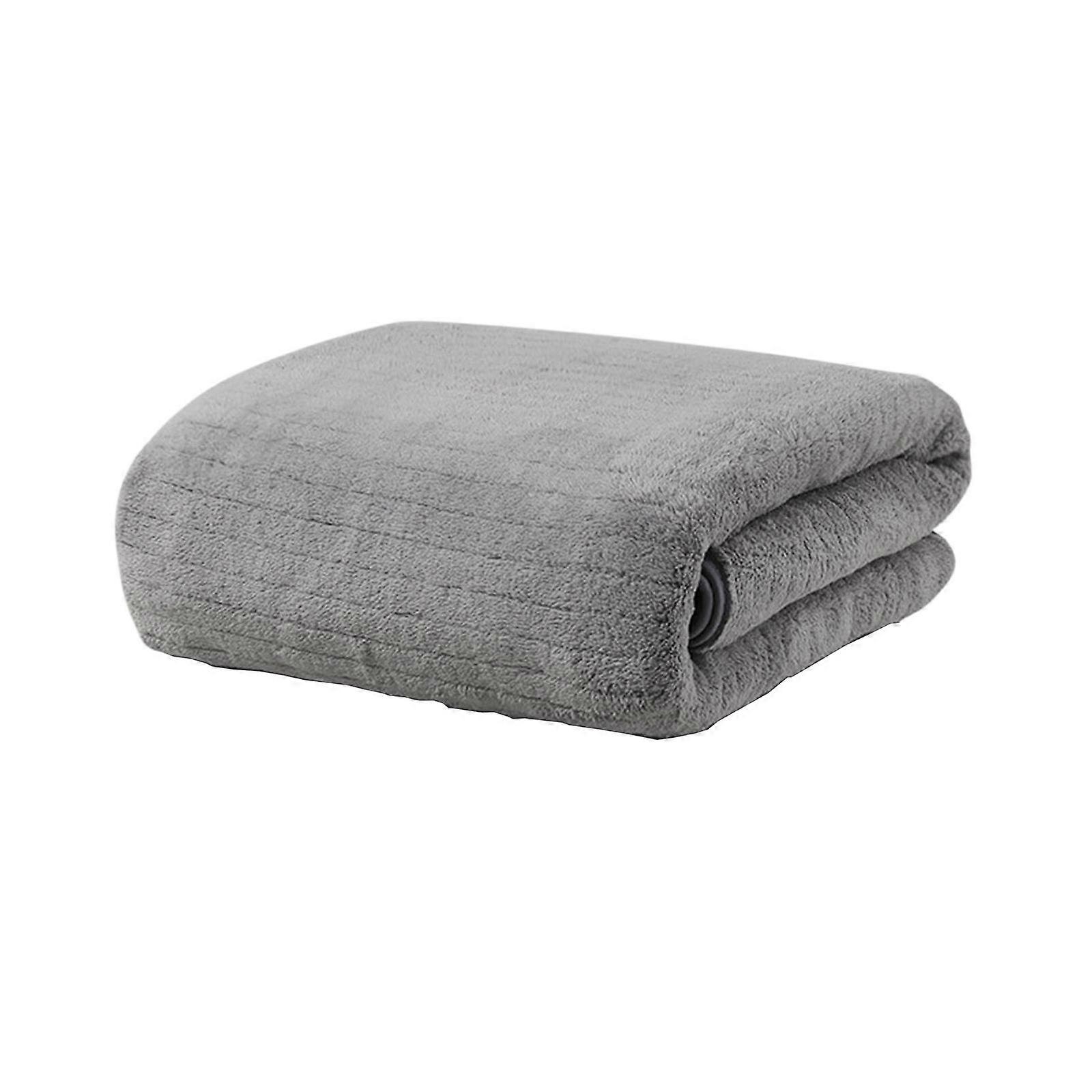 Velvet Bath Towel for Adults, Absorbent Dry Hair Towel, Soft and Non-Slip Beach Towel with Stripe Pattern