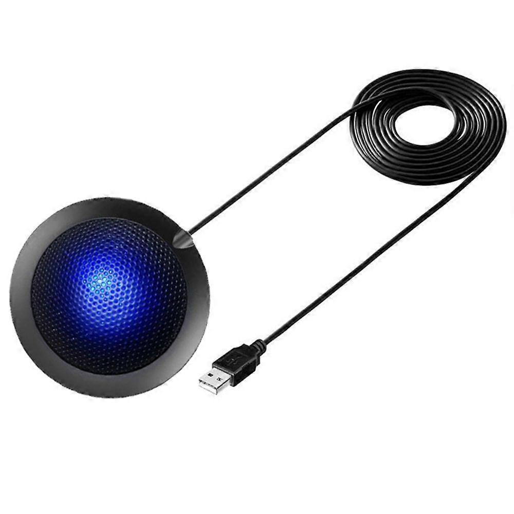 Desktop USB Conference Speakerphone Microphone 360 Omnidirectional Condenser Plug & Play PC Computer Mic Compatible with Windows Mac for PC Laptop Vid