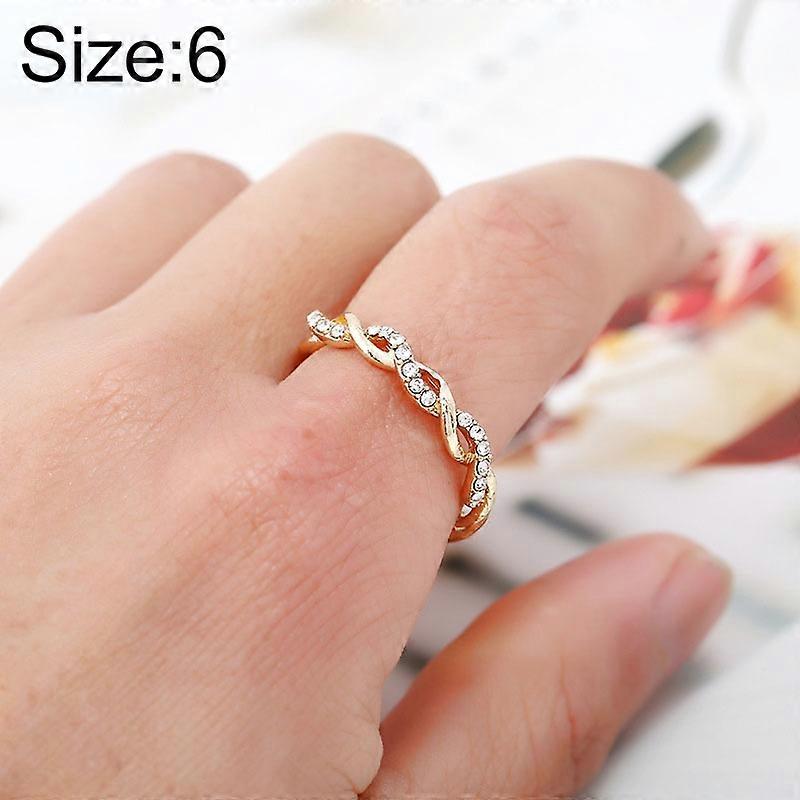 Simple Stylish Ladies Full Rhinestone Twist Modelling Ring