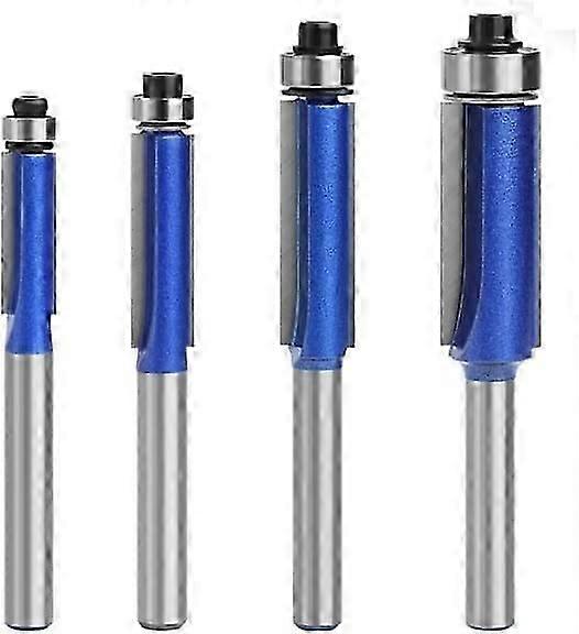 4 Pz 6mm Gambo Router Bit Trim con cuscinetto Router Bit Set per la lavorazione del legno