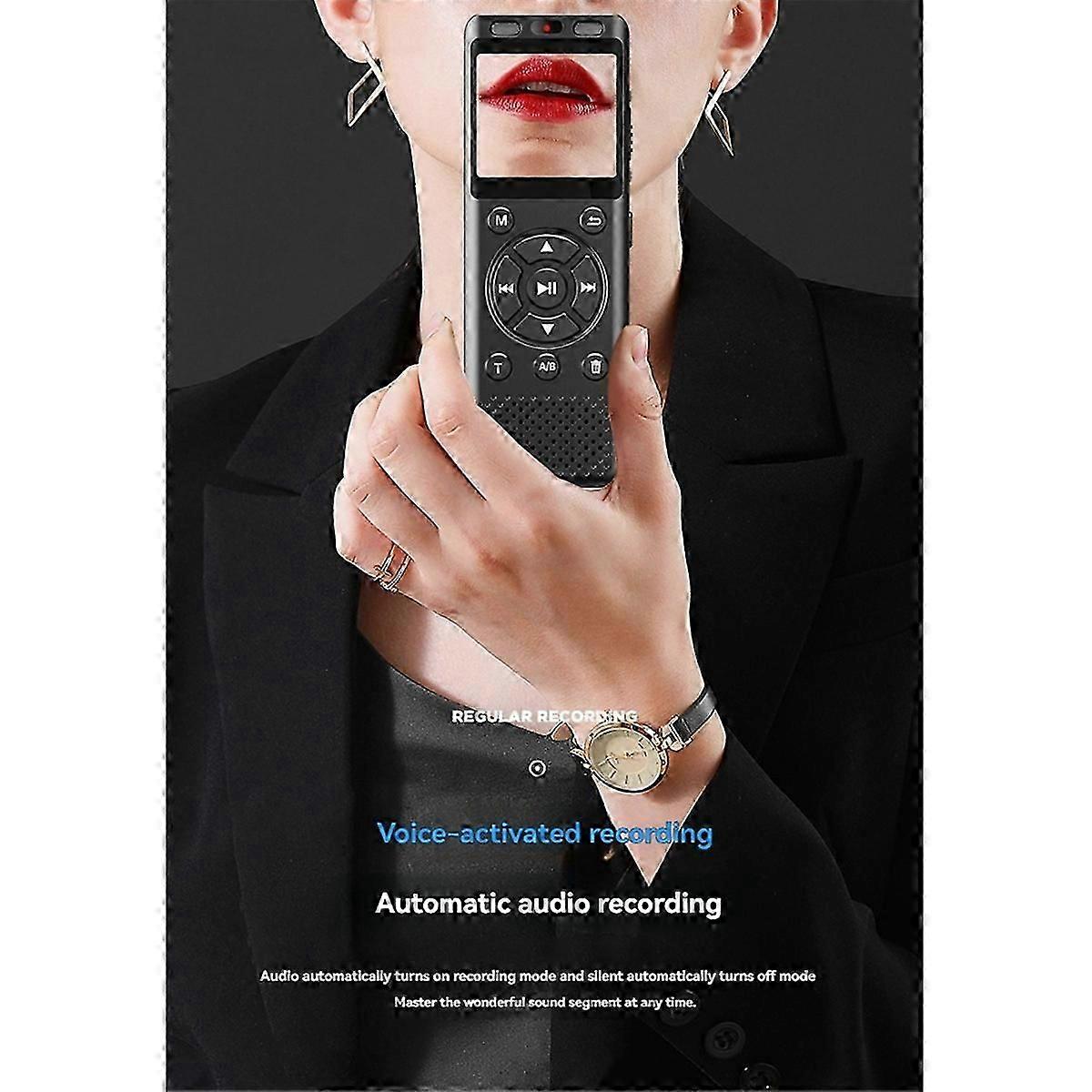Digital Voice Recorder LINE-in One Click HD Recording Noise Reduction Recording Support OTG WAV MP3 Player 16GB