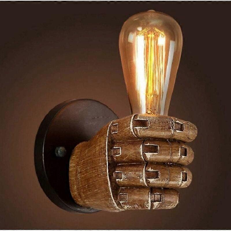 Industrial Light Sconce, Retro Fist Design For Artistic Decor, Environmentally Friendly With Resin Material, Beautifully Crafted E27 Base Without