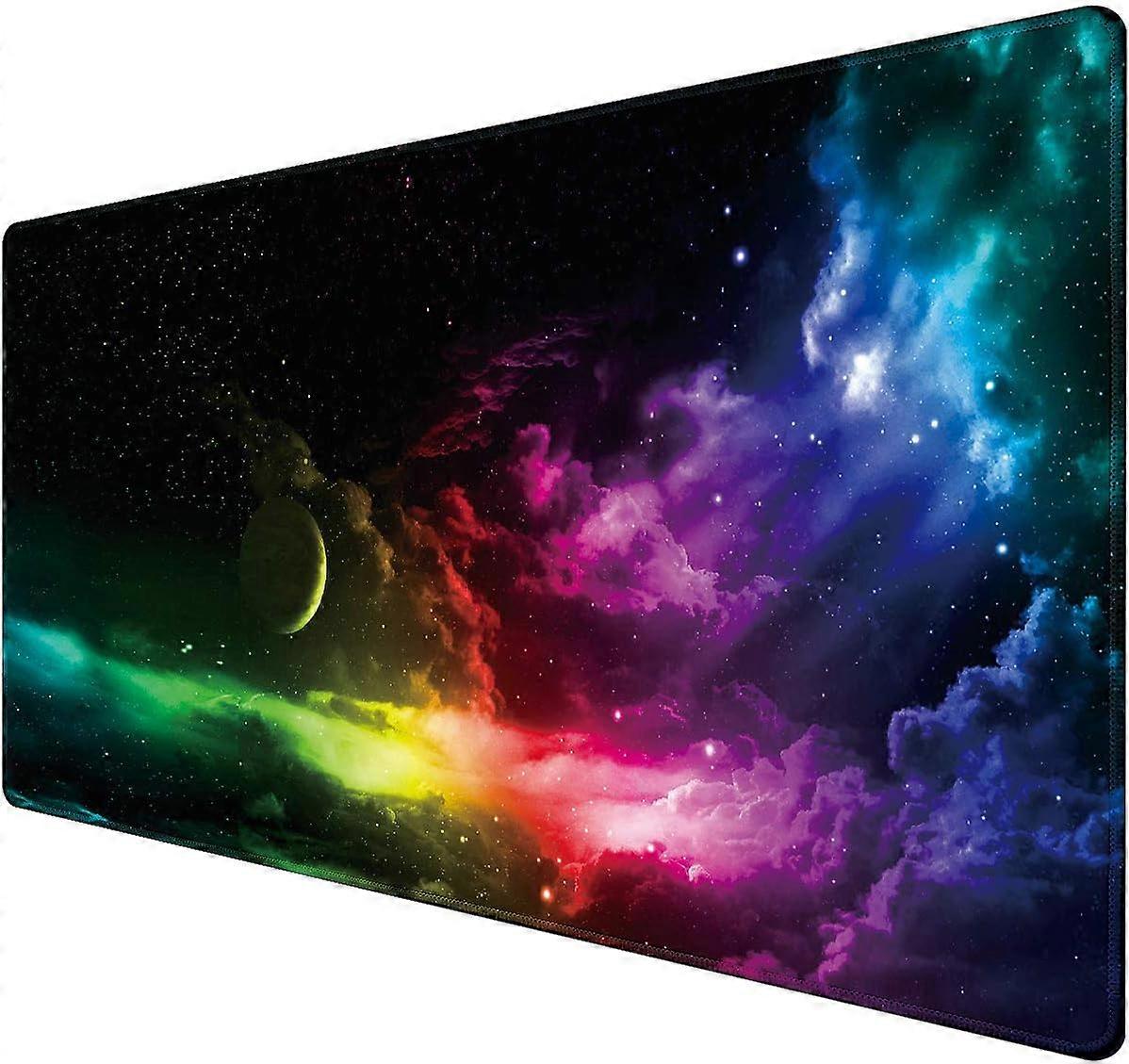 Extended Gaming Mouse Pad, Large Desk Mat for Gamers & Professionals, Non Slip Rubber Base, Stitched Edges, Waterproof Coating, Accurate Control,