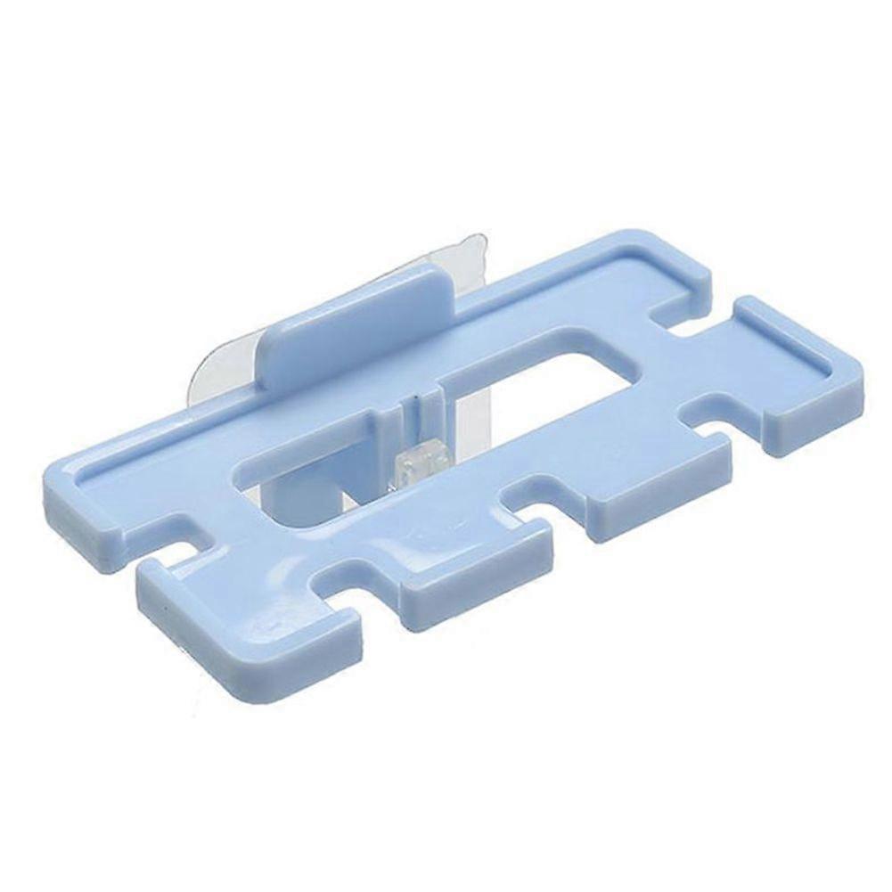 Adhesive Plastic Toothbrush Rack Home Bathroom Toothpaste Storage Holder Organizer(Blue)