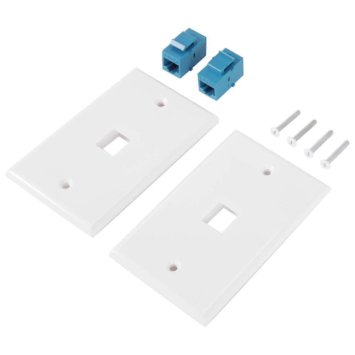 2er-Pack 1-Port-Ethernet-Wandplatte, Koppler-Frontplatten, 1-Port