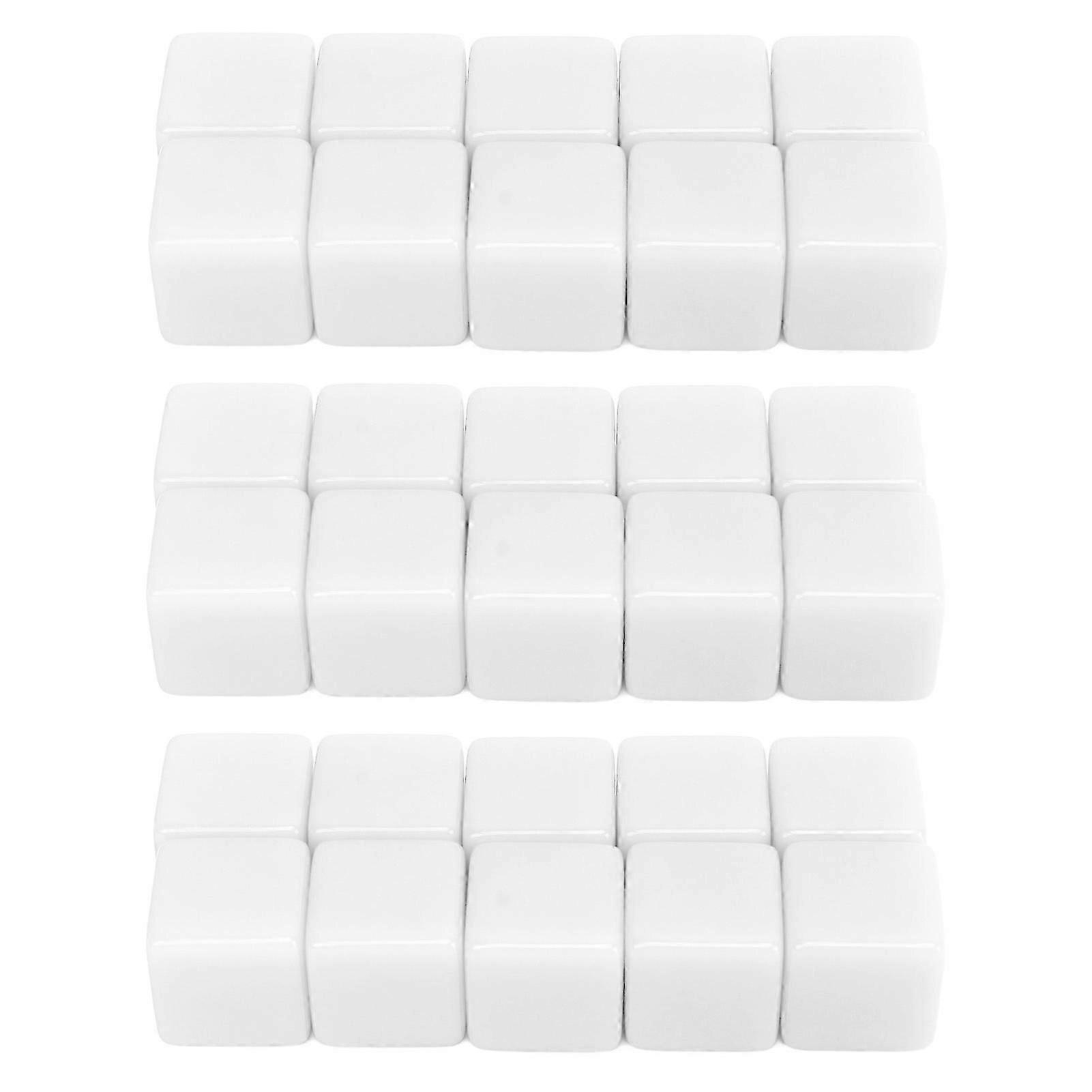 30 Pcs 16mm Dice Set Six Sided Blank Dice Write On Cubes Game For Math Teaching Education White