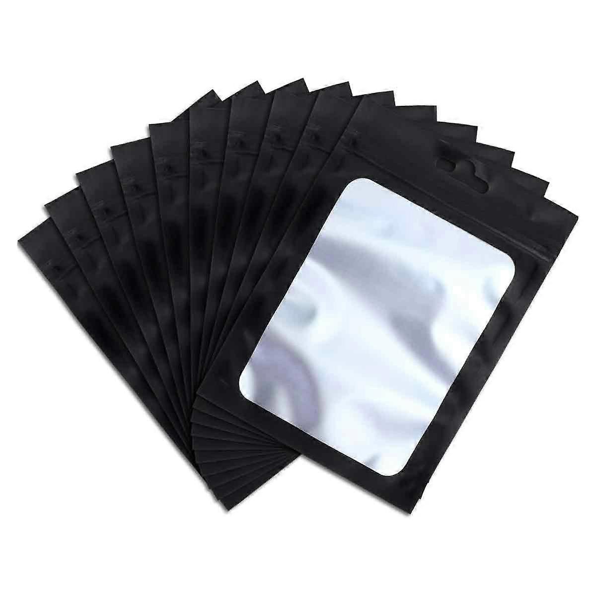 100pcs color matte aluminum window bone bag-7.5x12cm*black