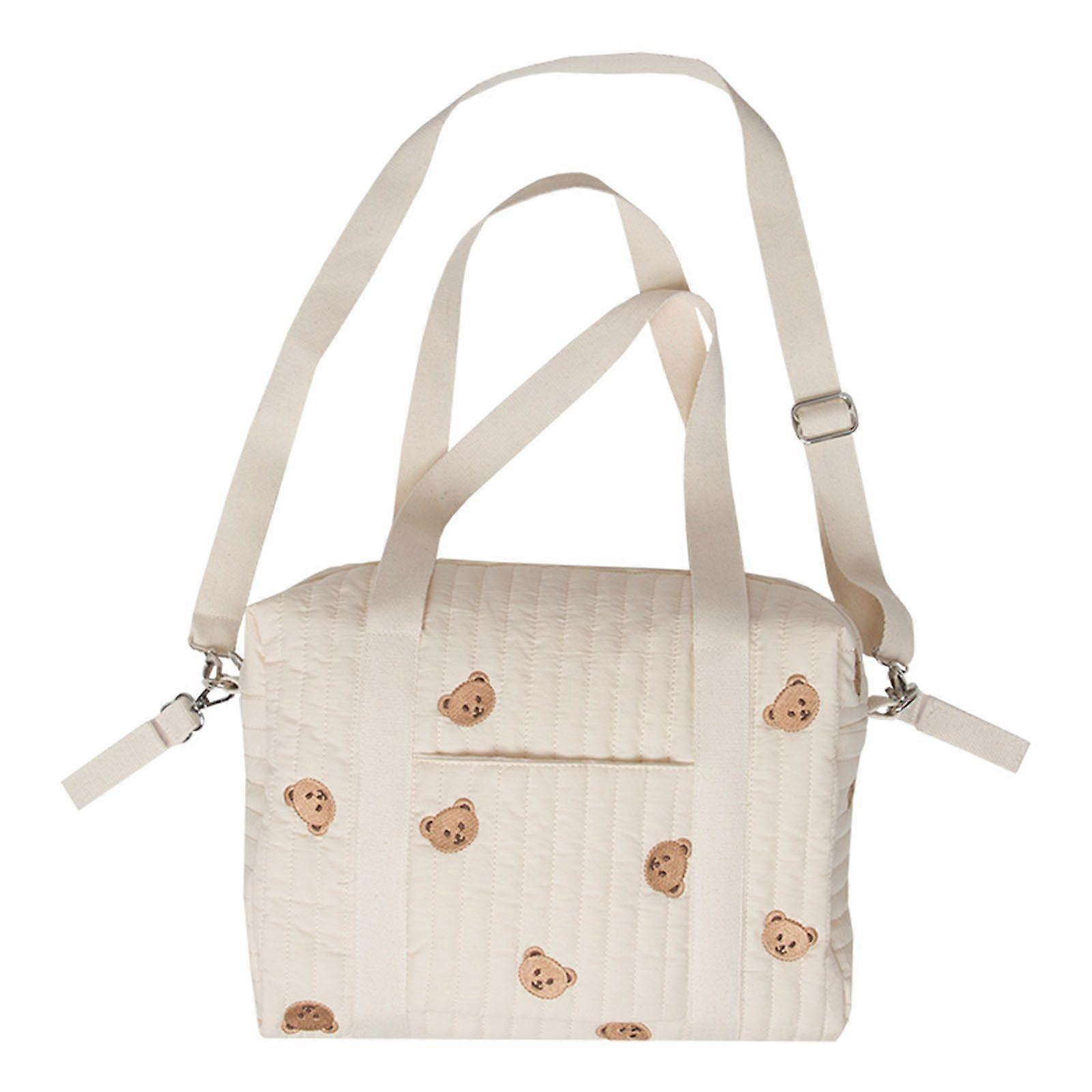  Multi-functional Embroidery Diaper Bag for Stroller Storage